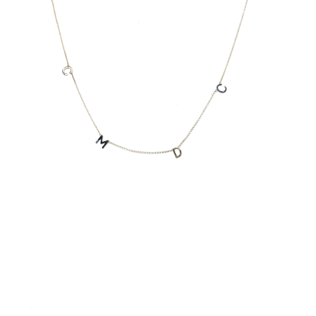 Sterling Silver Initial Necklace, Topaz Jewelry