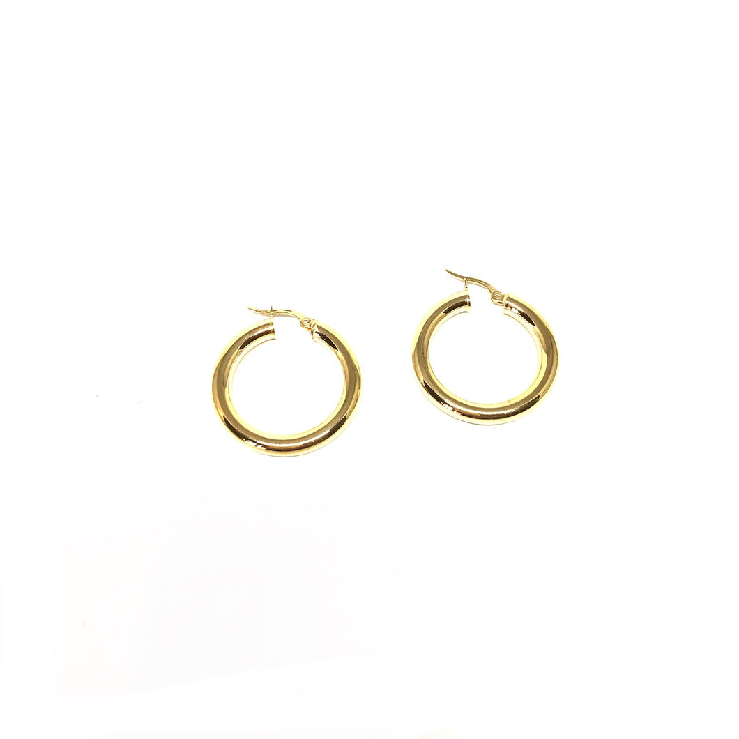 4mm Gold Hoops,Thic Solid Gold Hoop Earrings,Topaz Jewelry