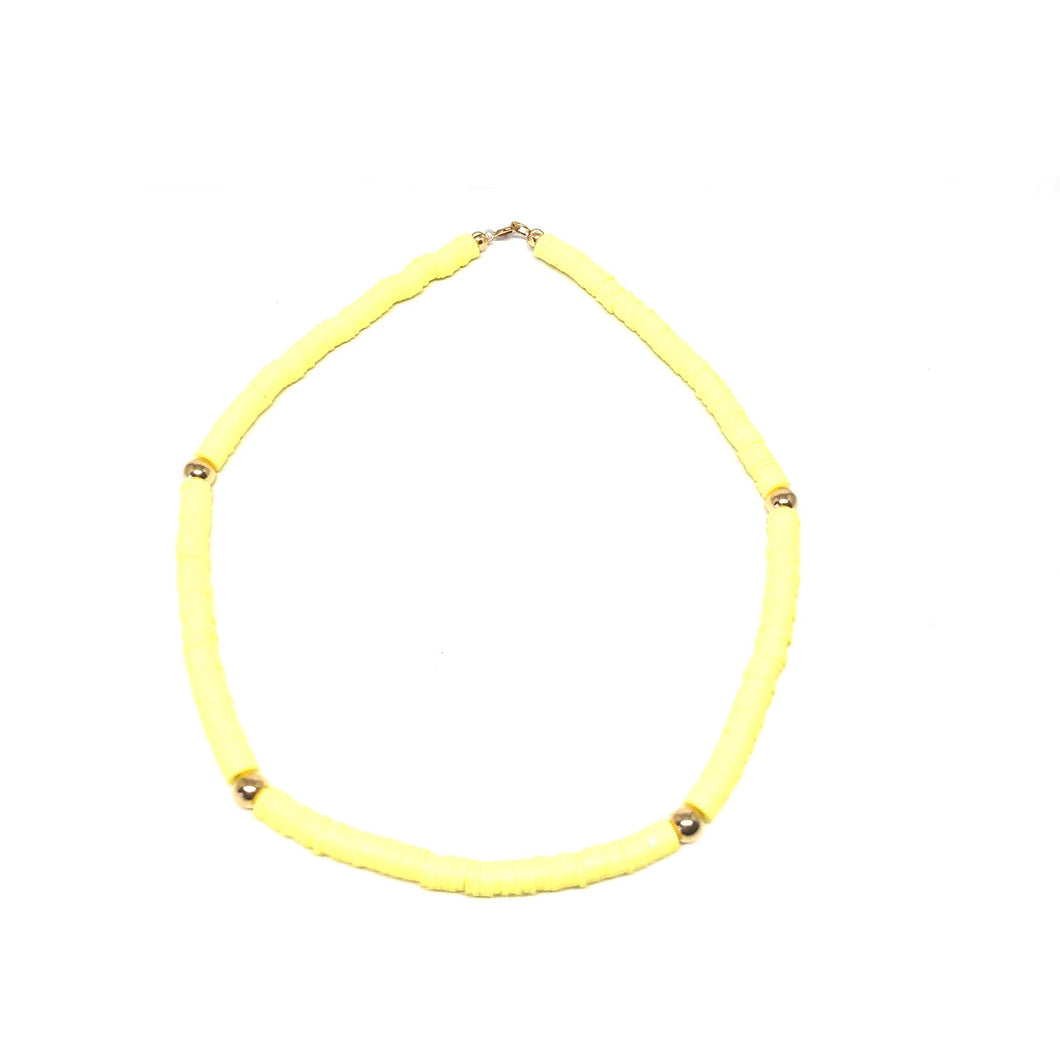 Yellow Necklace,Yellow Choker,Yellow Beads Necklace - Topaz Jewelry
