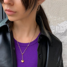 Load image into Gallery viewer, Heart Lariat Necklace,Adjustable Heart Lariat Necklace,18K Gold Stainless Steel Lariat Necklace,Topaz Jewelry
