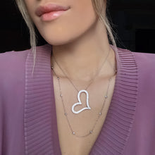 Load image into Gallery viewer, Open Heart Necklace,Pave Heart Necklace - Topaz Jewelry
