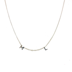 Tiny Floating Initial Necklace - Topaz Custom Jewelry