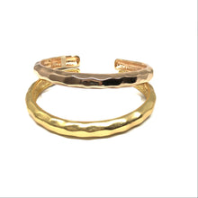 Load image into Gallery viewer, Hammered Gold Plated Cuff,Hammered Rose Gold Thin Cuff  - Topaz Jewelry
