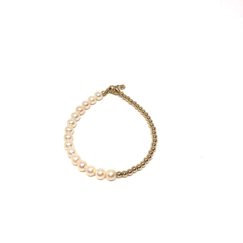 Gold Filled Pearl Bracelet,Dainty Pearl Bracelet,Topaz Jewelry
