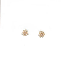 Load image into Gallery viewer, 14K Gold Freshwater Pearls Post Earrings,Flower Shape Pearl Studs Earrings,Topaz Jewelry 
