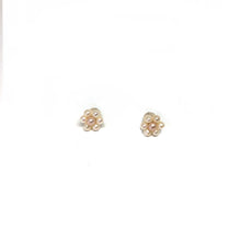 Load image into Gallery viewer, 14K Gold Freshwater Pearls Post Earrings,Flower Shape Pearl Studs Earrings,Topaz Jewelry 
