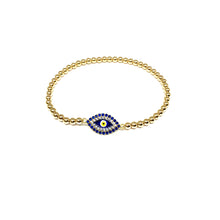 Load image into Gallery viewer, Evil Eye Stretch gold filled Bracelet - Topaz Jewelry
