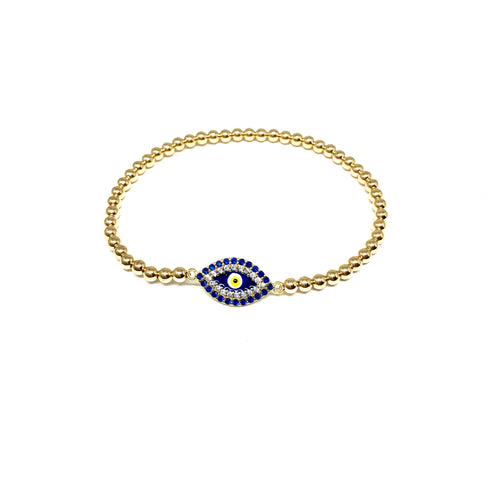 Evil Eye Stretch gold filled Bracelet - Topaz Jewelry
