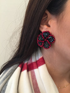 Hematite Flower Post Earrings - Topaz Custom Jewelry