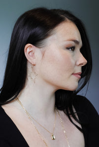 Open Star Gold Vermeil Light Weight Earrings - Topaz Jewelry