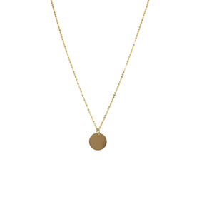10K Solid Gold Disc Necklace,Topaz Jewelry