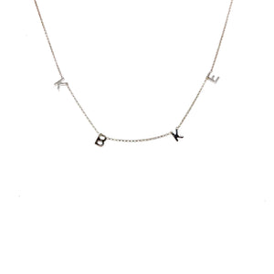 Four Floating Initial Necklace - Topaz Custom Jewelry