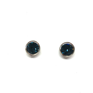 Blue Swarovski Crystal Stud Earrings,Blue Crystal Post Earrings,Everyday Post Earrings,Topaz Jewelry