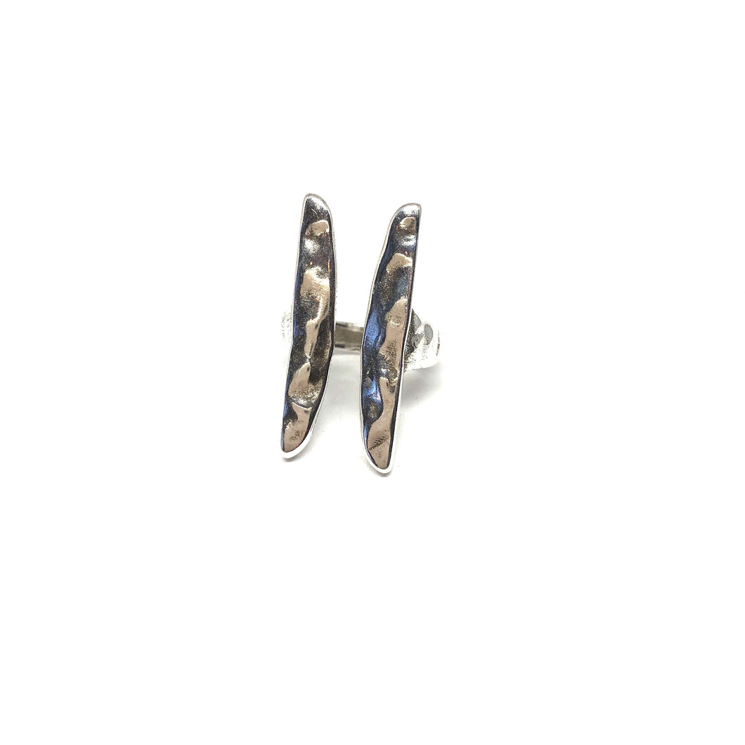 Silver Statement Ring, Open Face Ring, Open Bar Silver Ring, Topaz Jewelry