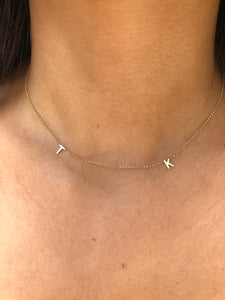 Tiny Floating Initial Necklace - Topaz Custom Jewelry