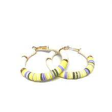 Load image into Gallery viewer, Yellow Beaded Hoop Earrings, Colorful Hoop Earrings - Topaz Jewelry
