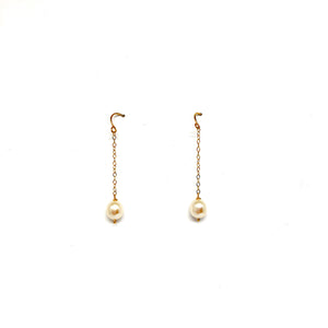 Pearl Chain Earrings - Topaz Custom Jewelry