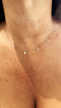 Load image into Gallery viewer, Four Floating Initial Necklace - Topaz Custom Jewelry
