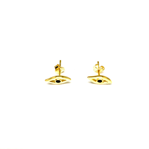 Evil Eye Stud Earrings, Gold Vermeil Eye Post Earrings,Mati Stud Earrings - Topaz Jewelry