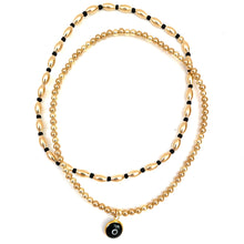 Load image into Gallery viewer, Gold Black Anklet,Evil Eye Anklet,Layering Anklets,Topaz Jewelry

