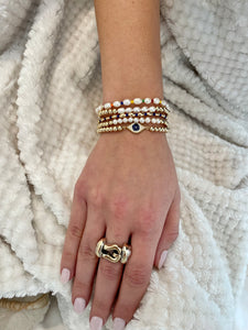 Oval Pearls Bracelet,Stretch Pearl Bracelet,Colourful Pearl Bracelet,Topaz Jewelry