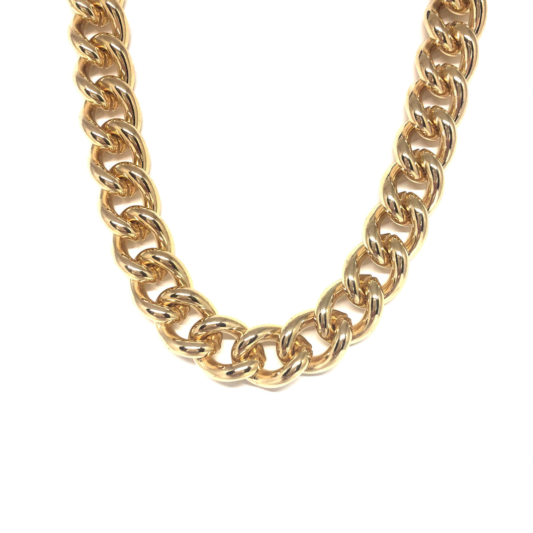 Gold Plated Chunky Chain,Gold Plated Curb Chain Necklace,Topaz Jewelry 