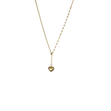 Load image into Gallery viewer, Heart Lariat Necklace,Adjustable Heart Lariat Necklace,18K Gold Stainless Steel Lariat Necklace,Topaz Jewelry 
