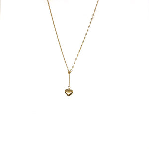 Heart Lariat Necklace,Adjustable Heart Lariat Necklace,18K Gold Stainless Steel Lariat Necklace,Topaz Jewelry 