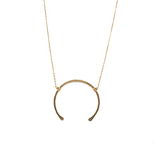 Load image into Gallery viewer, Gold Hammered Large Gold Horseshoe  Necklace - Topaz Jewelry
