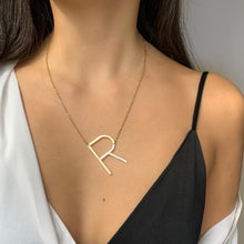 Load image into Gallery viewer, Sideway R Necklace - Topaz Jewelry
