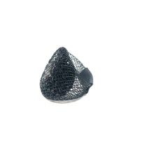 Load image into Gallery viewer, Black Mesh Ring, Black Statement Ring, Black Swarovski Ring, Black Ring, Black Star Ring,- Topaz Jewelry
