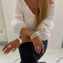 Load image into Gallery viewer, Sterling Silver Tiffany Style Bracelet,Silver Balls Bracelet,Silver Bracelet,Topaz Jewelry
