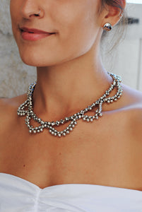 Silver Statement Necklace,Serenity Necklace - Topaz Jewelry