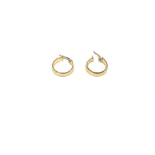 Load image into Gallery viewer, Small Thic Gold Hoops,10K Yellow Gold Hoop Earrings,Topaz Jewelry
