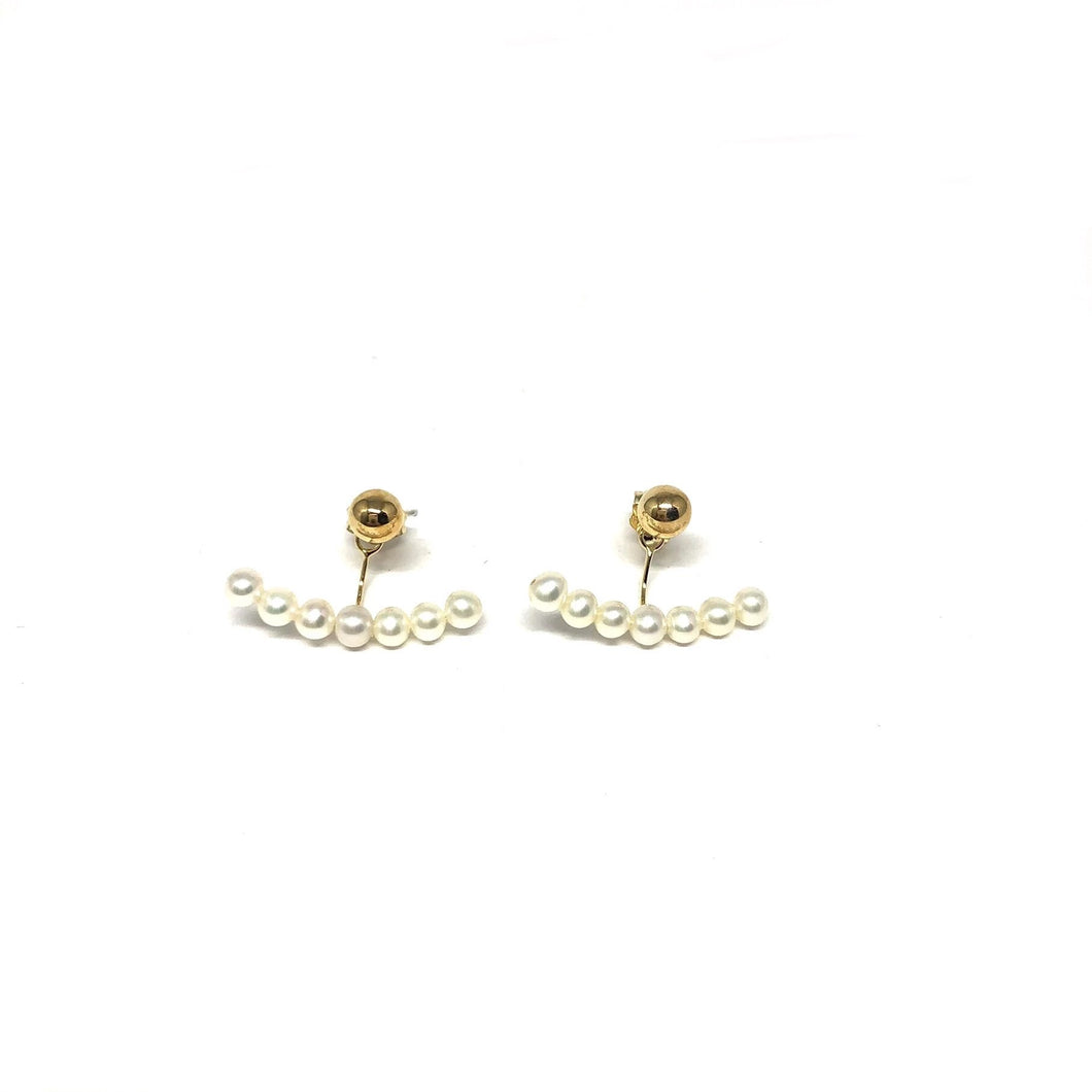Pearls Ear-Fan Earrings - Topaz Custom Jewelry