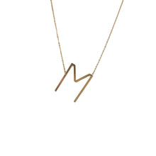 Load image into Gallery viewer, Large Sideway Letter M Necklace,Stainless Steel M Necklace,Topaz Jewelry
