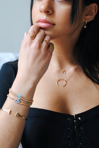 Evil Eye Stretch gold filled Bracelet - Topaz Jewelry