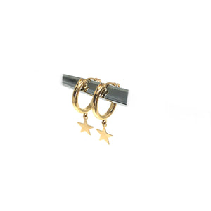 Gold Star Hoops,Star Hoop Earrings - Topaz Jewelry