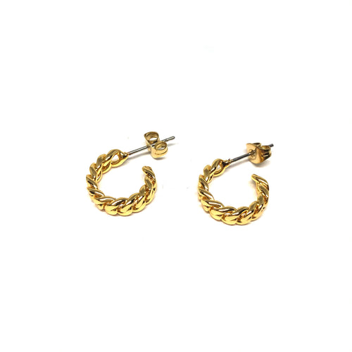 Link Chain Small Hoop Earrings,Chain Hoop Earrings,Cuban Chai Hoop Earrings,Topaz Jewelry