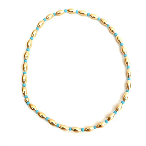 Stretch Anklet,Gold Turquoise Anklet,Anklet -Topaz Jewelry
