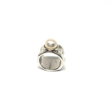 Load image into Gallery viewer, Silver Statement Ring, Large Pearl Ring, Pearl Statement Ring, Chunky Pearl Ring ,Topaz Jewelry
