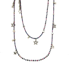 Load image into Gallery viewer, Pink Blue Sapphire Stars Necklace - Topaz Jewelry
