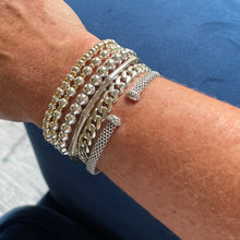 Load image into Gallery viewer, Sterling Silver Tiffany Style Bracelet,Silver Balls Bracelet,Silver Bracelet,Topaz Jewelry
