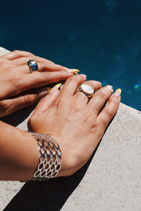 Dome Garnet Star Ring - Topaz Jewelry