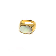 Load image into Gallery viewer, Mother of Pearl Ring, Mother of Pearl Statement Ring, Topaz Jewelry
