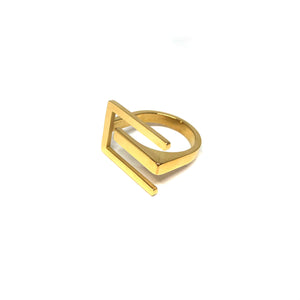 Stainless Steel Geometric Ring, Adjustable Geometric Ring, Topaz Jewelry