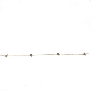 Solid Gold Stars Anklet,Star Anklet - Topaz Jewelry