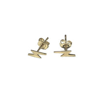 Load image into Gallery viewer, Lightning Bolt Studs Earrings,10K Yellow Gold Post Earrings - Topaz Jewelry
