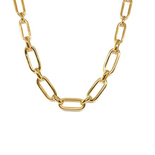 Load image into Gallery viewer, Gold Plated Oval Links Necklace,Short Link Necklace - Topaz Jewelry
