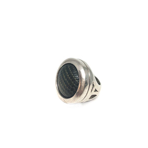Sterling Silver Statement Ring,Silver Leather Ring,Topaz Jewelry